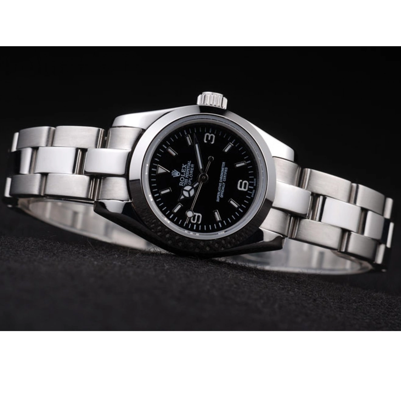 MiroTime 0715 Rolex Explorer Polished Stainless Steel Black Dial 98089